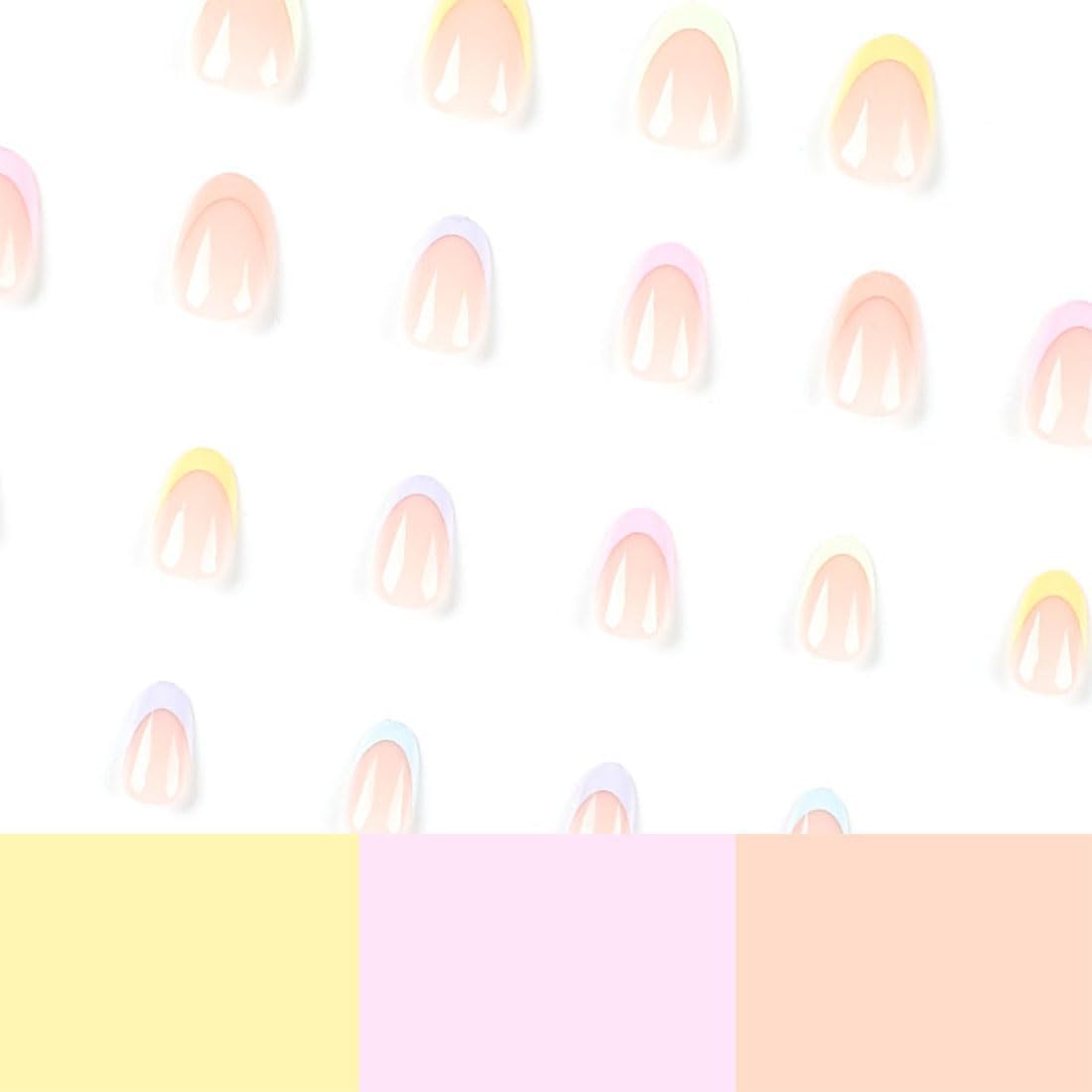Rainbow French Tip Press on Nails
