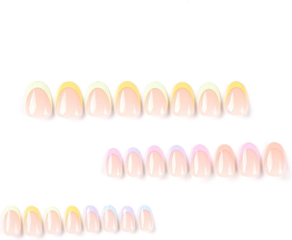 Rainbow French Tip Press on Nails