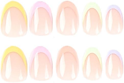 Rainbow French Tip Press on Nails