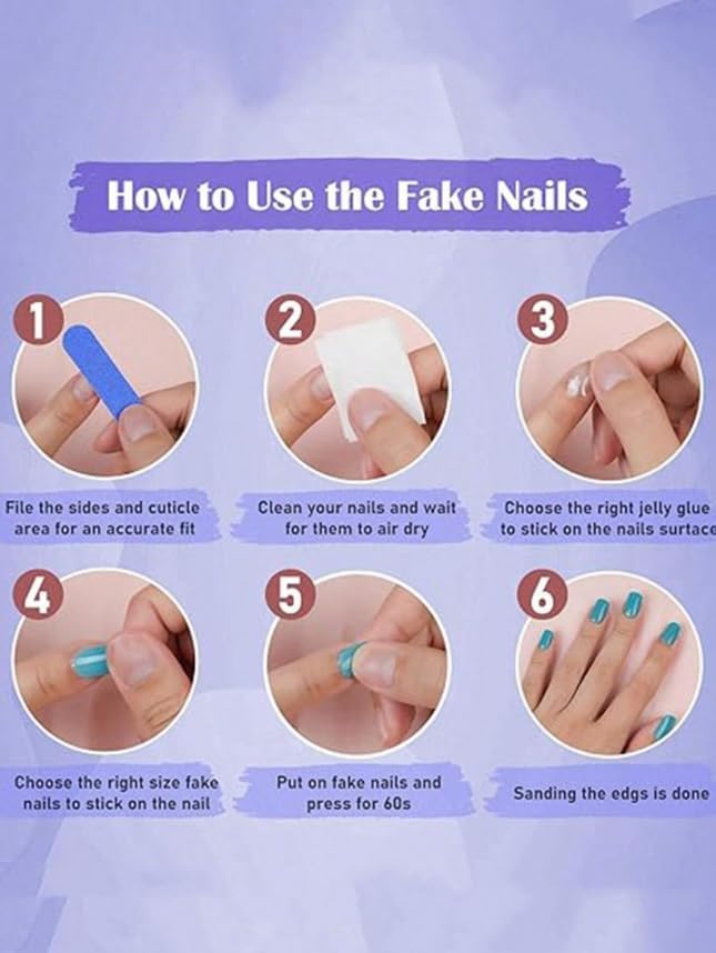 24-Piece Press-On Nails, Glossy Bright Red, False Nail Set, Luxury, Reusable (Light Pink - Almond)