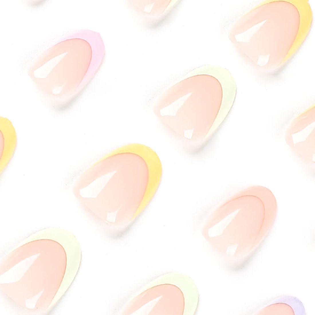 Rainbow French Tip Press on Nails