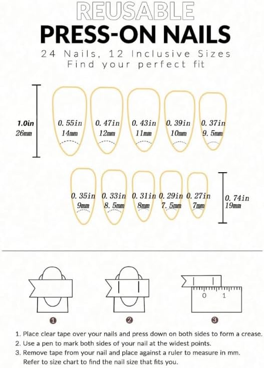 24-Piece Press-On Nails, Glossy Bright Red, False Nail Set, Luxury, Reusable (Light Pink - Almond)