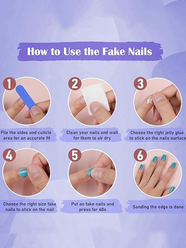 24-Piece Press-On Nails, Glossy Bright Red, False Nail Set, Luxury, Reusable (Light Pink - Almond)