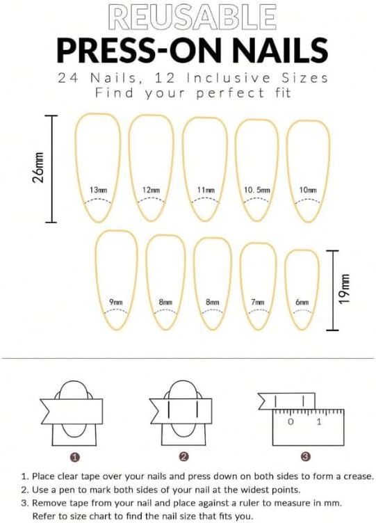 24-Piece Press-On Nails, Glossy Bright Red, False Nail Set, Luxury, Reusable (Light Pink - Almond)