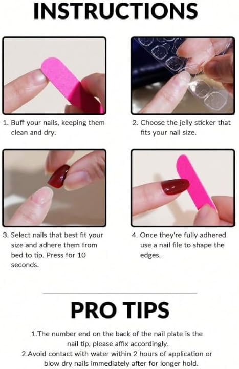 24-Piece Press-On Nails, Glossy Bright Red, False Nail Set, Luxury, Reusable (Light Pink - Almond)