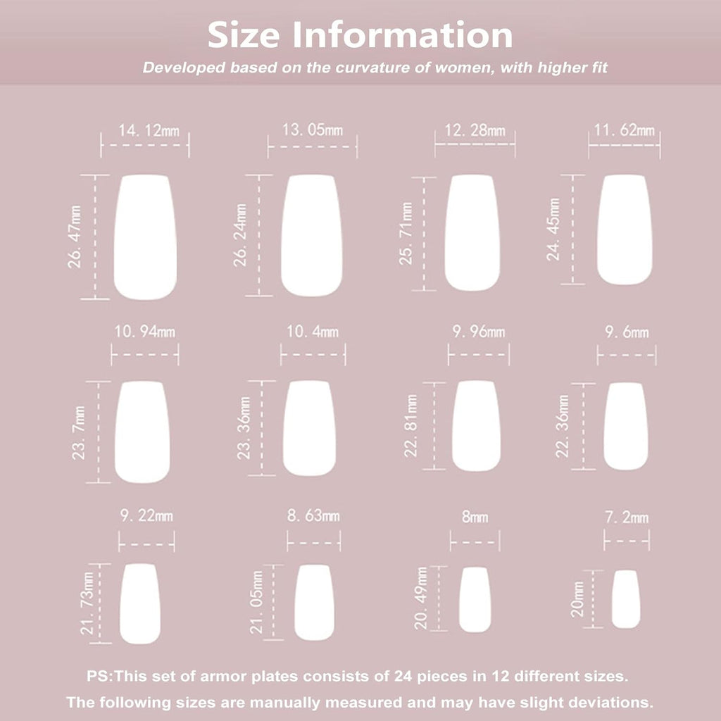 24PCS French Tip Almond Press on Nails,Medium Y2K Metal False Nails,Cool Figure Coffin Fake Nails,Glossy and Full Cover Acrylic Nails for Women