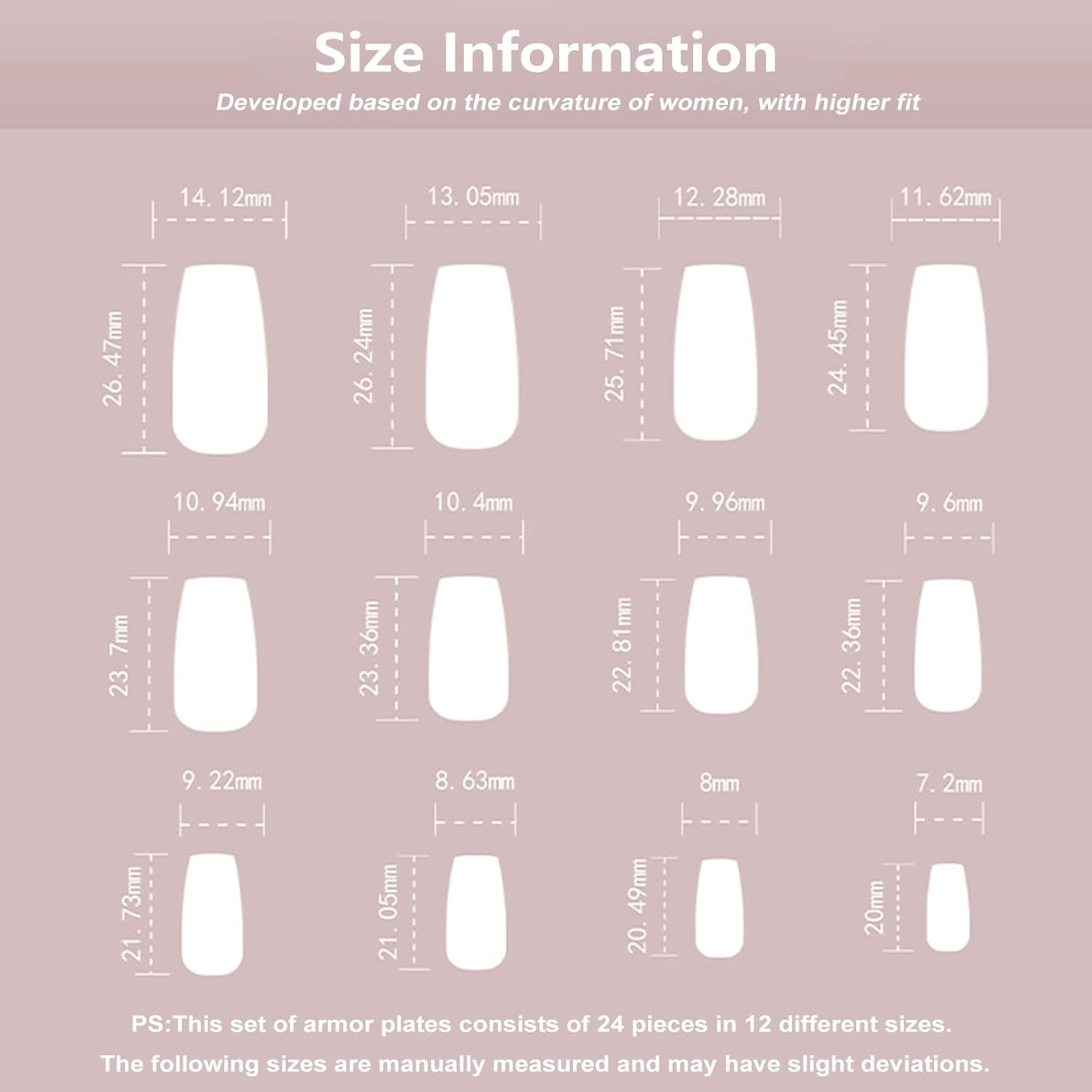 24PCS French Tip Almond Press on Nails,Medium Y2K Metal False Nails,Cool Figure Coffin Fake Nails,Glossy and Full Cover Acrylic Nails for Women