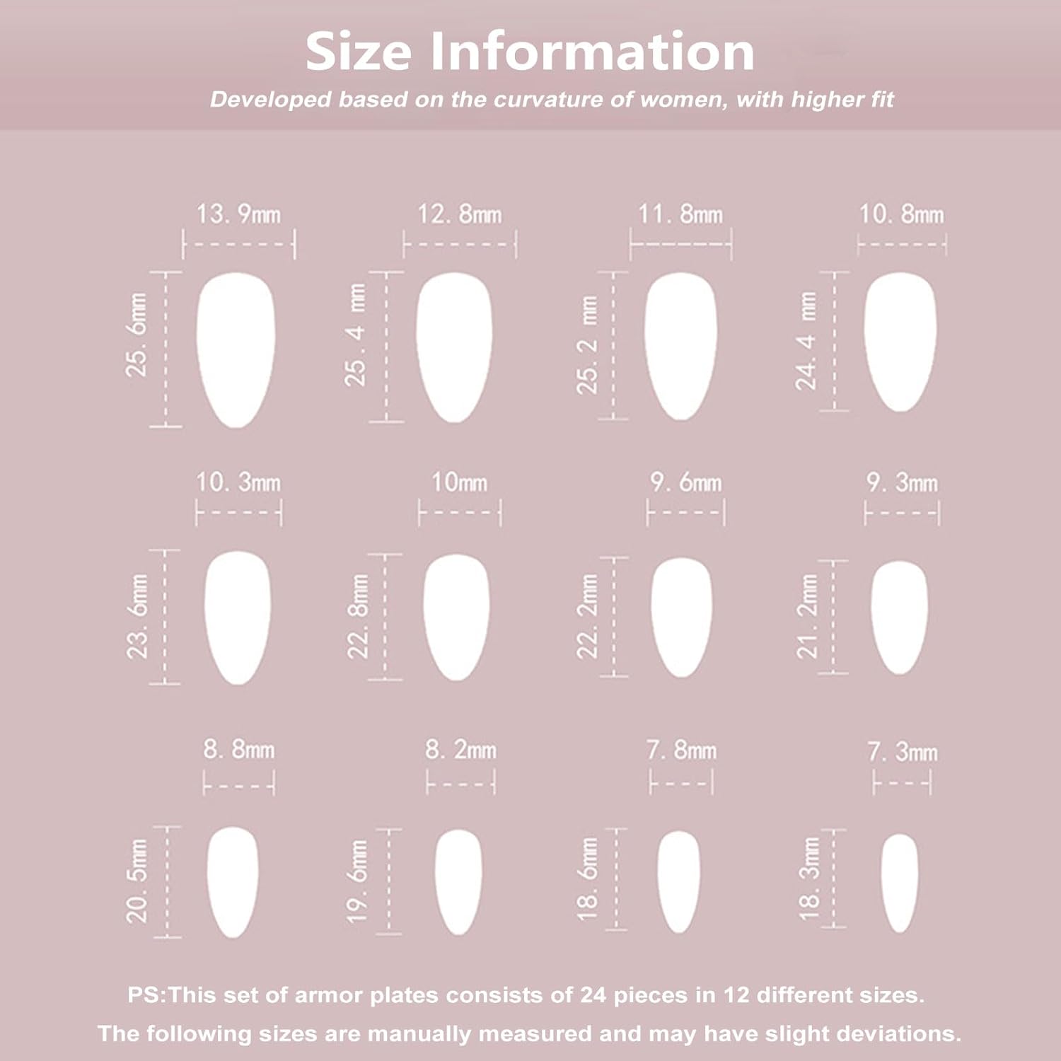 24PCS French Tip Almond Press on Nails,Medium Y2K Metal False Nails,Cool Figure Coffin Fake Nails,Glossy and Full Cover Acrylic Nails for Women