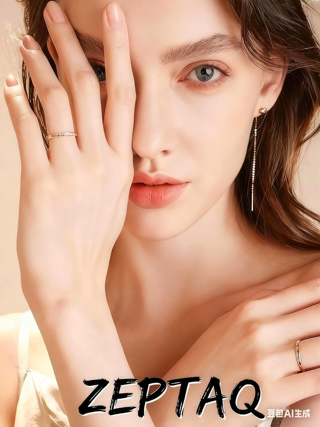 3D Pink Press on Nails Almond French Tip - Medium Length Fake Nails with Embossed Flower & Gold Bead, Glossy Reusable False Nails Kit with Glue Tabs, 24Pcs Acrylic Nail Set for Women Manicure