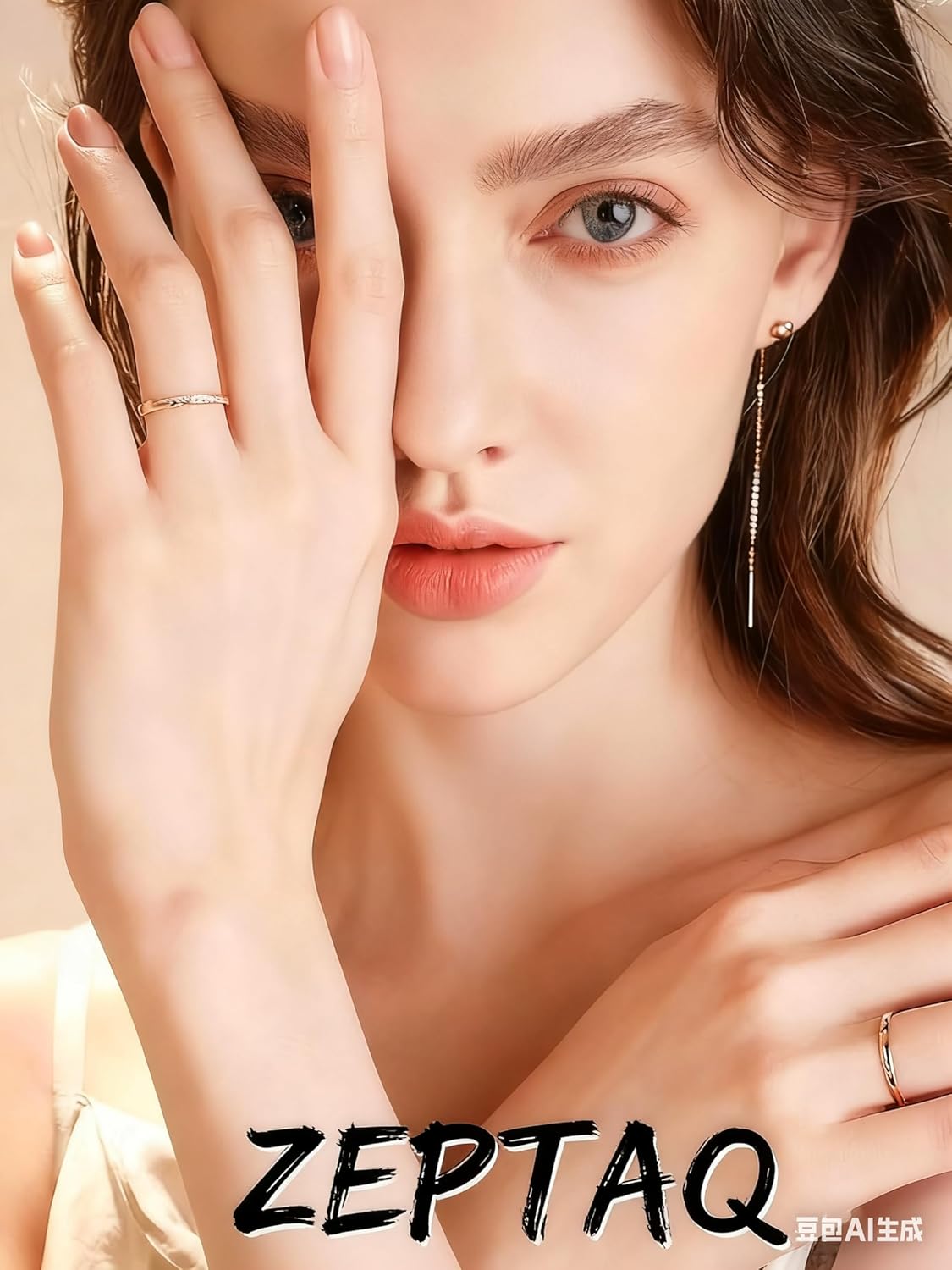 3D Pink Press on Nails Almond French Tip - Medium Length Fake Nails with Embossed Flower & Gold Bead, Glossy Reusable False Nails Kit with Glue Tabs, 24Pcs Acrylic Nail Set for Women Manicure